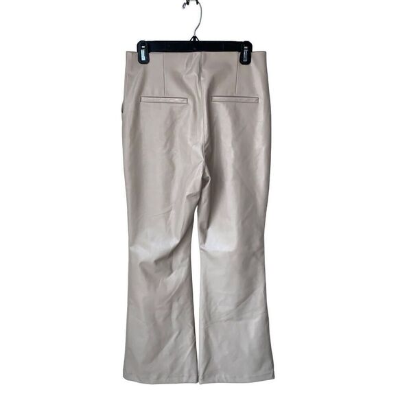 Abercrombie & Fitch Vegan Leather Slim Flare Pants in a Tan/Taupe Color - Picture 11 of 13